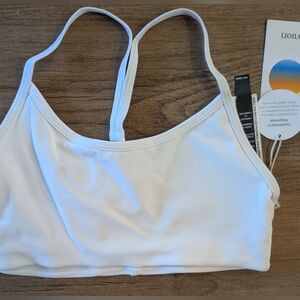 Vuori All The Feels White Strappy Sports Bra